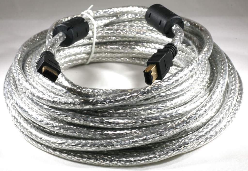 33FT 10M Firewire Cable Silver 6PIN 6PIN